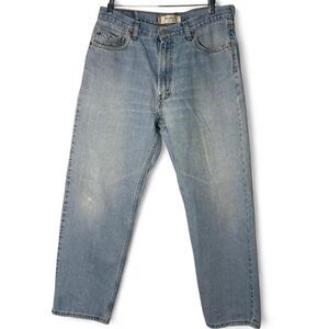 VTG 90s Levi's 550s, Distressed, Sashiko Mend, Relaxed Fit 36x32 Made in Canada